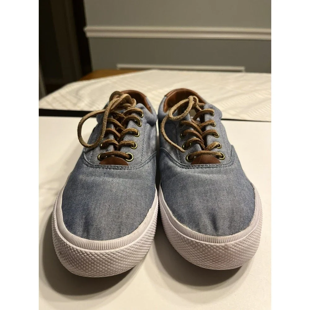 Vintage Ralph Lauren POLO Vaughn Low Top Blue Sneakers Lace-up Boat Shoes 8.5